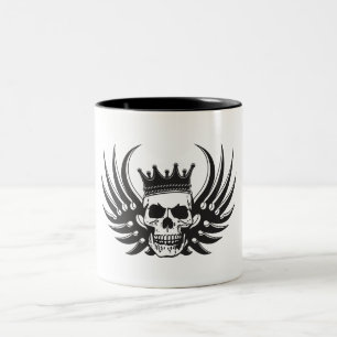Caneca De Café Em Dois Tons King Skull com Asas