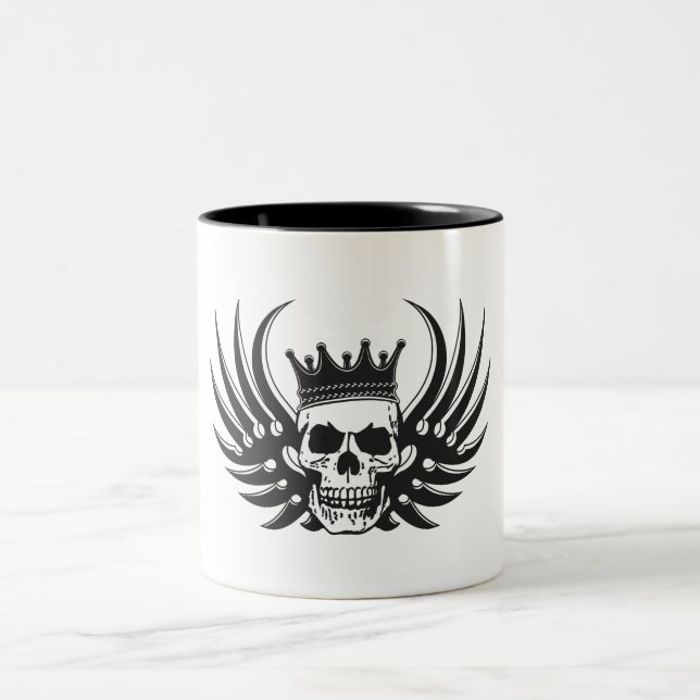 Caneca De Café Em Dois Tons King Skull com Asas (Centro)