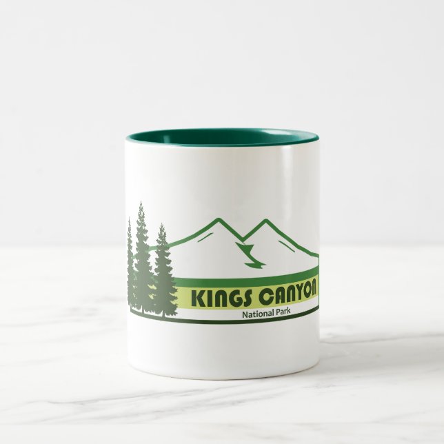 Caneca De Café Em Dois Tons Kings Canyon National Park Green Stripes (Centro)