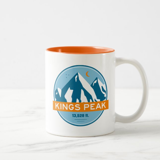 Caneca De Café Em Dois Tons Kings Peak Utah Stars Moon (Direita)