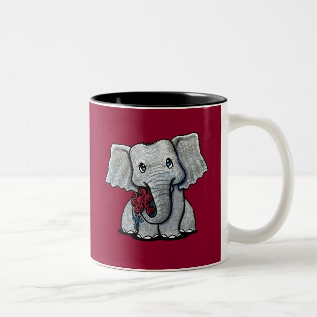 Caneca De Café Em Dois Tons KiniArt Baby Elephant Mug (Direita)