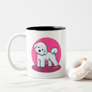 Caneca De Café Em Dois Tons KiniArt Bichon Frise