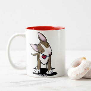 Caneca De Café Em Dois Tons KiniArt bull terrier rajado