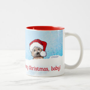 Caneca De Café Em Dois Tons KiniArt Cairn Terrier Christmas