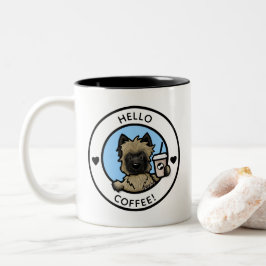 Caneca De Café Em Dois Tons KiniArt Cairn Terrier Coffee Mug
