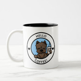 Caneca De Café Em Dois Tons KiniArt Cairn Terrier Coffee Mug