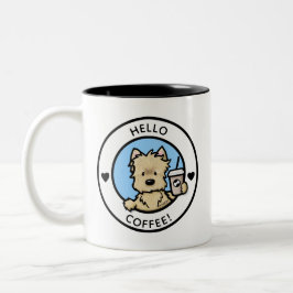 Caneca De Café Em Dois Tons KiniArt Cairn Terrier Coffee Mug