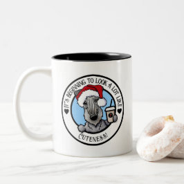 Caneca De Café Em Dois Tons KiniArt Cesky Terrier Natal
