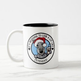 Caneca De Café Em Dois Tons KiniArt Cesky Terrier Natal
