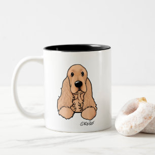 Caneca De Café Em Dois Tons KiniArt Cocker Spaniel Mug