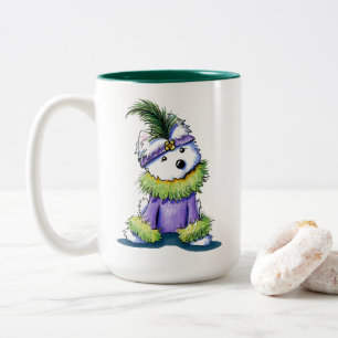 Caneca De Café Em Dois Tons KiniArt Flapper Westie