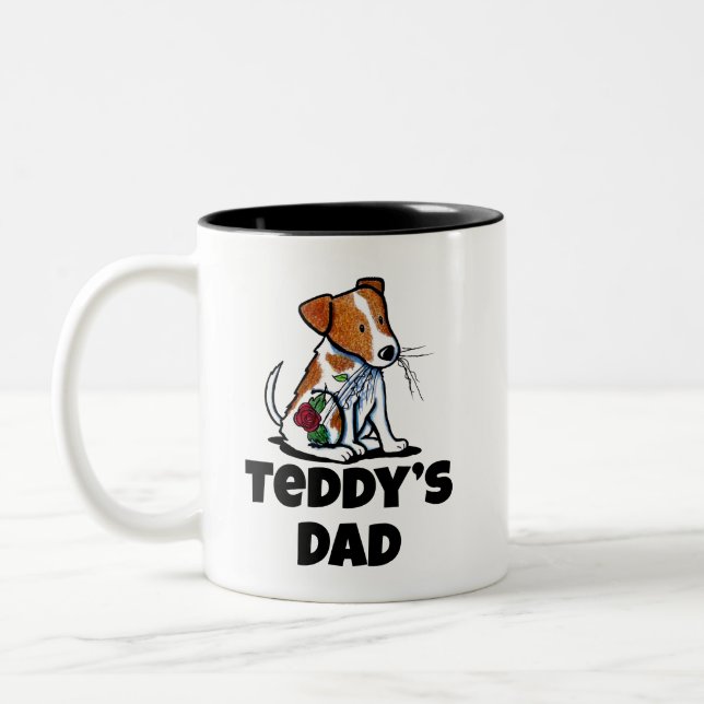 Caneca De Café Em Dois Tons KiniArt Jack Russell Terrier (Esquerda)