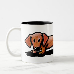 Caneca De Café Em Dois Tons KiniArt Little Red Doxie Mug