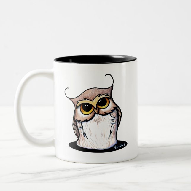 Caneca De Café Em Dois Tons KiniArt Owl (Esquerda)