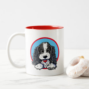 Caneca De Café Em Dois Tons KiniArt Partin Cocker Spaniel Mug