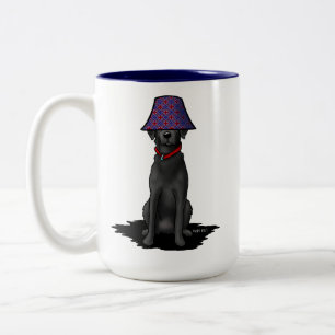 Caneca De Café Em Dois Tons KiniArt Shady Labrador Preto