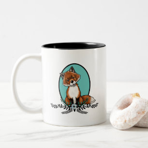 Caneca De Café Em Dois Tons KiniArt Sweet Fox