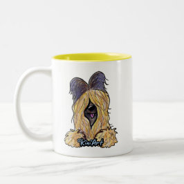 Caneca De Café Em Dois Tons KiniArt Tawny Briard Coffee Mug De Dois Toneladas