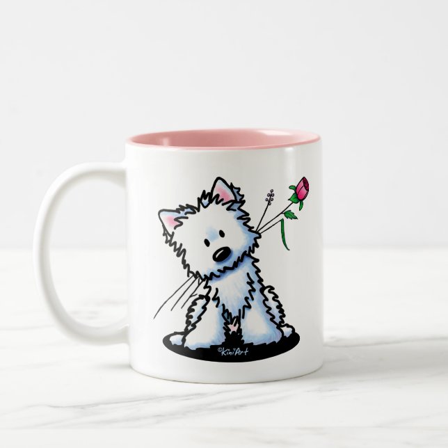 Caneca De Café Em Dois Tons KiniArt Westie (Esquerda)