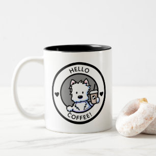 Caneca De Café Em Dois Tons KiniArt Westie Coffee Mug