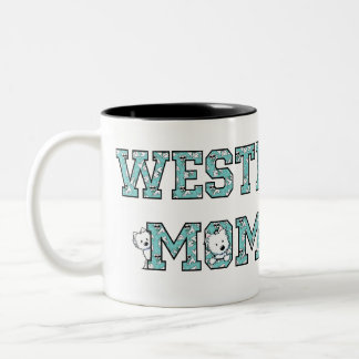 Caneca De Café Em Dois Tons KiniArt Westie Mãe