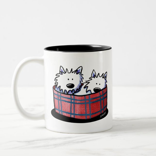 Caneca De Café Em Dois Tons KiniArt Westie O Cão (Esquerda)