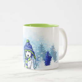 Caneca De Café Em Dois Tons KiniArt Winter Westie