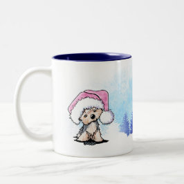 Caneca De Café Em Dois Tons KiniArt Yorkshire Terrier Christmas