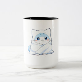 Caneca De Café Em Dois Tons Kit de Cobertor Aconchegante Gatinho Kawaii Design