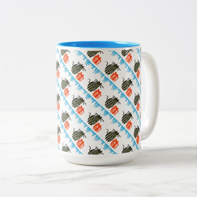 Caneca De Café Em Dois Tons Kittens Natal (Frente Esquerda)