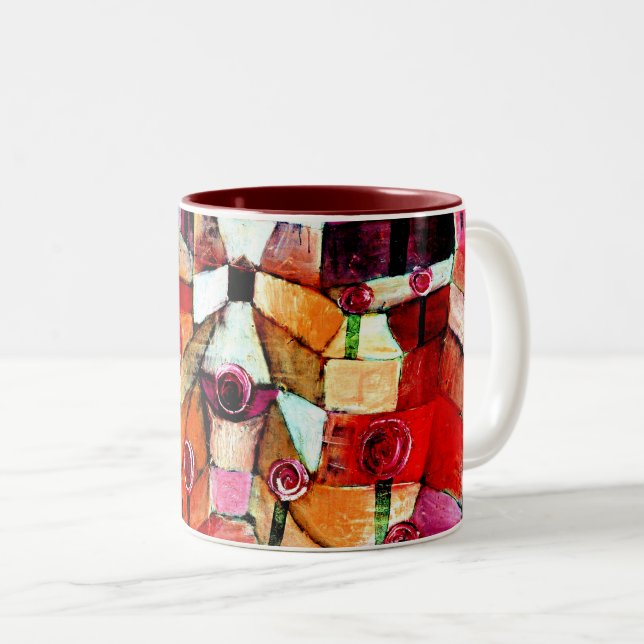 Caneca De Café Em Dois Tons Klee - Jardim Rosa (Frente Esquerda)