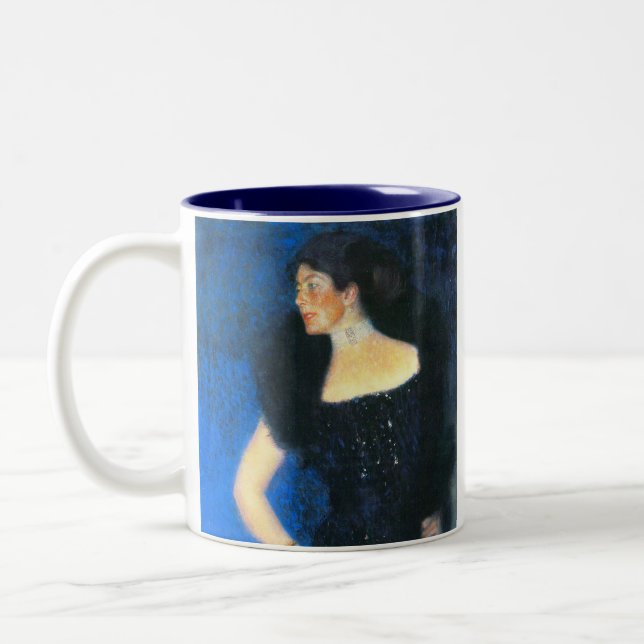 Caneca De Café Em Dois Tons Klimt Retrato da Rosa von Rosthorn-Friedmann (Esquerda)