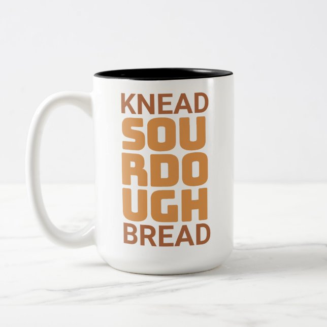 Caneca De Café Em Dois Tons Knead Sourdough Pão-Pão-Pão (Esquerda)