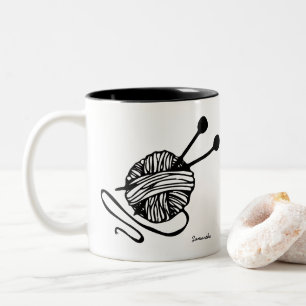 Caneca De Café Em Dois Tons Knitting Personalizado Dom de Presente Personaliza