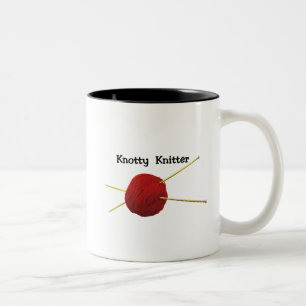 Caneca De Café Em Dois Tons Knotty Knitter - Mug De Dois Toneladas