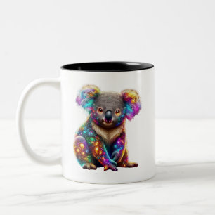 Caneca De Café Em Dois Tons "Koala - Arte Radiante da Vida Selvagem"