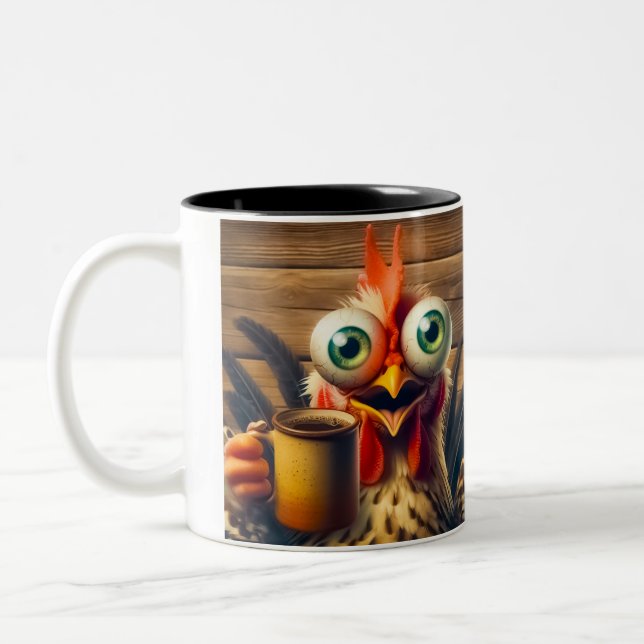 Caneca De Café Em Dois Tons Koffein Junkie Huhn (Esquerda)
