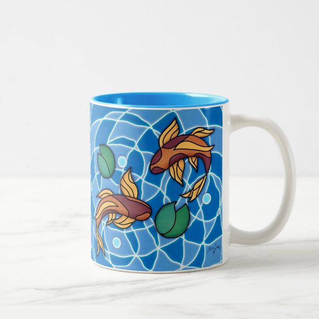 Caneca De Café Em Dois Tons Koi Pond (Direita)