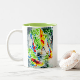 Caneca De Café Em Dois Tons Koi Watercolor fish belart