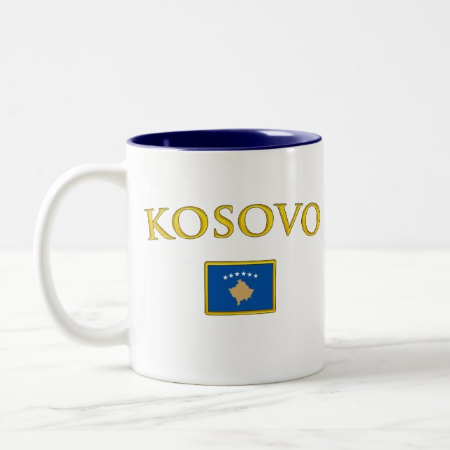 Caneca De Café Em Dois Tons Kosovo dourado (Esquerda)