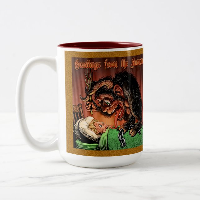 Caneca De Café Em Dois Tons Krampus Mug (Esquerda)