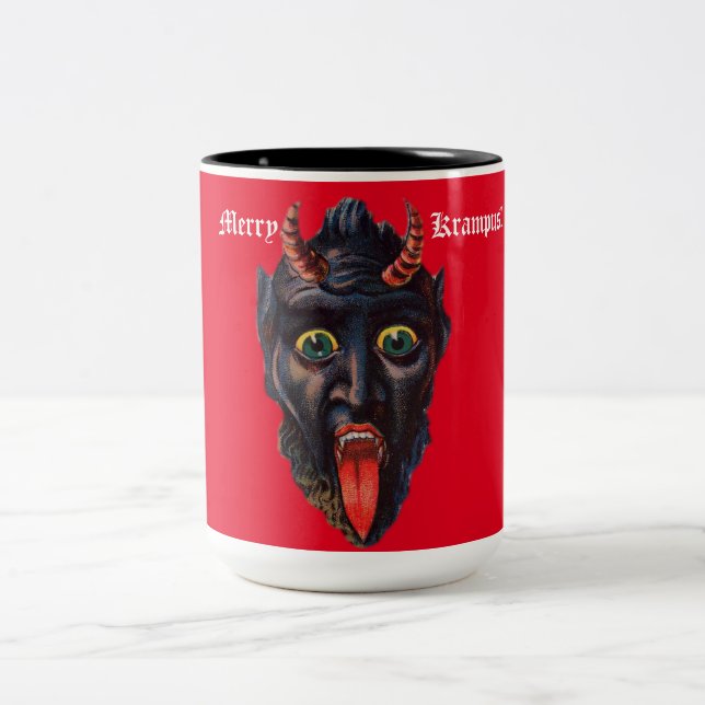Caneca De Café Em Dois Tons Krampus Red Mug (Centro)