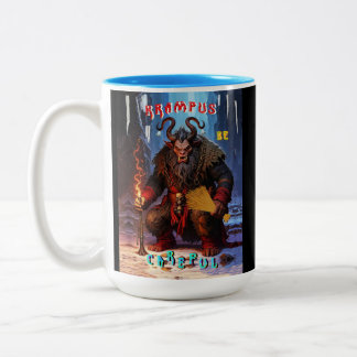 Caneca De Café Em Dois Tons Krampus Tenha Cuidado