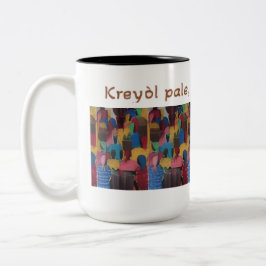 Caneca De Café Em Dois Tons Kreyol Pale, Kreyol Konpran - Provérbio Haitiano
