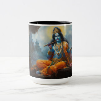 Caneca De Café Em Dois Tons Krishna Painting