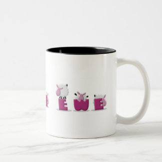 Caneca De Café Em Dois Tons KRW eu amo a ovelha