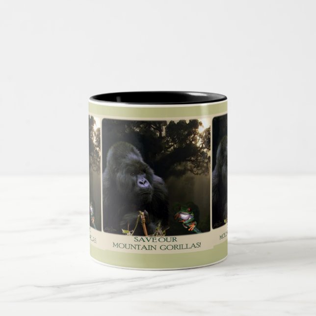 Caneca De Café Em Dois Tons Kunga Mountain Gorilla (Centro)