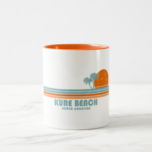 Caneca De Café Em Dois Tons Kure Beach North Carolina Sun Palm Trees
