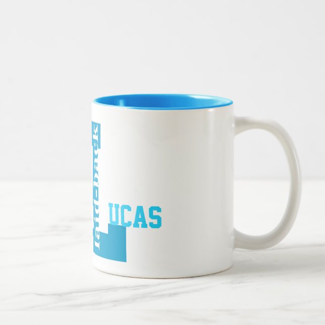 Caneca De Café Em Dois Tons L descontraído nomes, muda o nome, inicial (Direita)