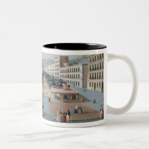 Caneca De Café Em Dois Tons La Casa de campo Reale di Chiaia, Nápoles (gouach